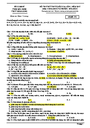 Đề thi thử THPT Quốc gia môn Hóa học lần 1 năm 2017 - Mã đề 132 - Trường THPT Hàm Long (Có đáp án)